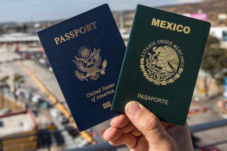 Two passports (U.S. and Mexico) representing dual citizenship